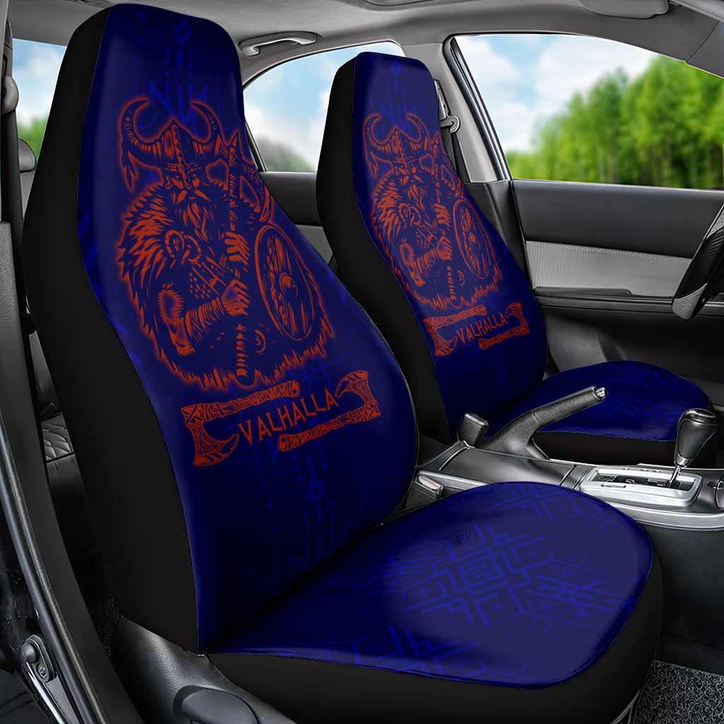 Valhalla Warrior Viking Car Seat Cover with Axes and Norse Symbols Norse Mythology Tribute - Wonder Print Shop