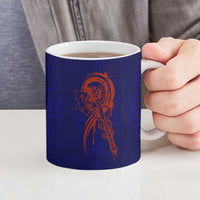 Valhalla Warrior Viking Ceramic Mug with Axes and Norse Symbols Norse Mythology Tribute - Wonder Print Shop
