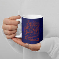 Valhalla Warrior Viking Ceramic Mug with Axes and Norse Symbols Norse Mythology Tribute - Wonder Print Shop