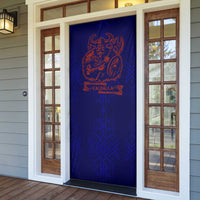 Valhalla Warrior Viking Door Cover with Axes and Norse Symbols Norse Mythology Tribute - Wonder Print Shop