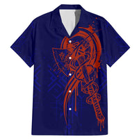 Valhalla Warrior Viking Family Matching Mermaid Dress and Hawaiian Shirt with Axes and Norse Symbols Norse Mythology Tribute - Wonder Print Shop