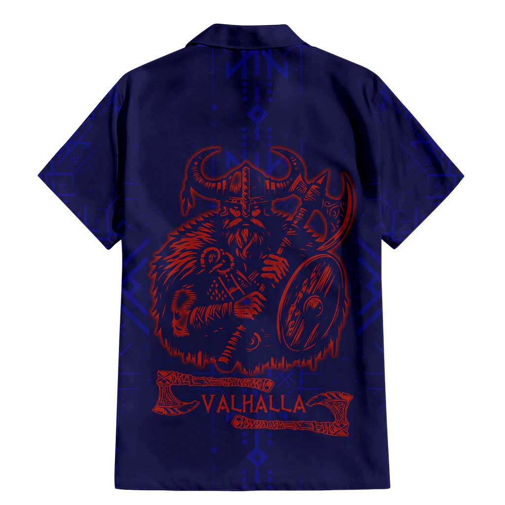 Valhalla Warrior Viking Family Matching Mermaid Dress and Hawaiian Shirt with Axes and Norse Symbols Norse Mythology Tribute - Wonder Print Shop