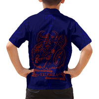 Valhalla Warrior Viking Family Matching Short Sleeve Bodycon Dress and Hawaiian Shirt with Axes and Norse Symbols Norse Mythology Tribute - Wonder Print Shop