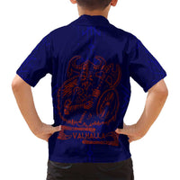 Valhalla Warrior Viking Family Matching Summer Maxi Dress and Hawaiian Shirt with Axes and Norse Symbols Norse Mythology Tribute - Wonder Print Shop