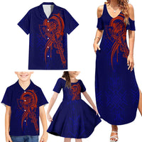 Valhalla Warrior Viking Family Matching Summer Maxi Dress and Hawaiian Shirt with Axes and Norse Symbols Norse Mythology Tribute - Wonder Print Shop