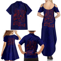 Valhalla Warrior Viking Family Matching Summer Maxi Dress and Hawaiian Shirt with Axes and Norse Symbols Norse Mythology Tribute - Wonder Print Shop