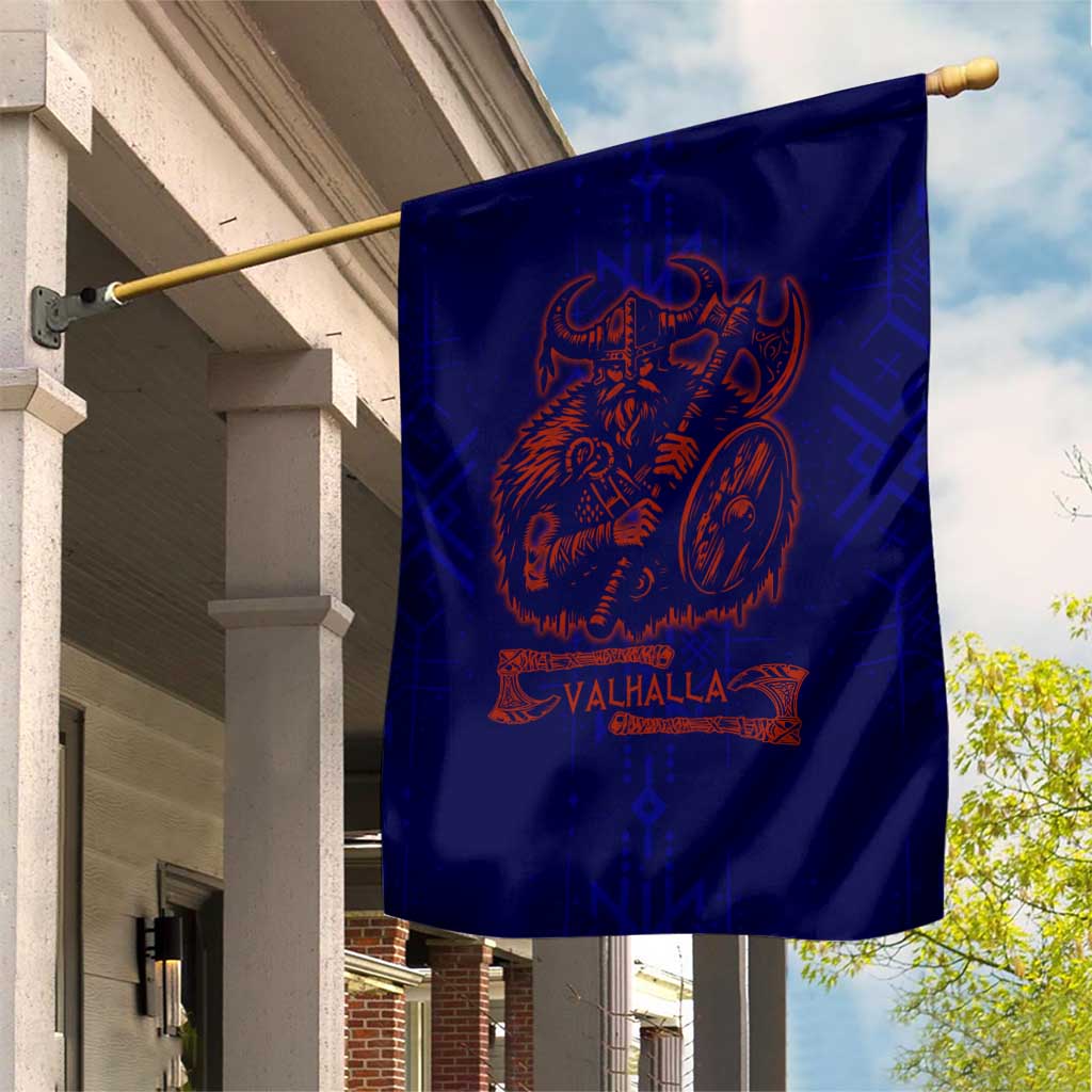 Valhalla Warrior Viking Garden Flag with Axes and Norse Symbols Norse Mythology Tribute - Wonder Print Shop