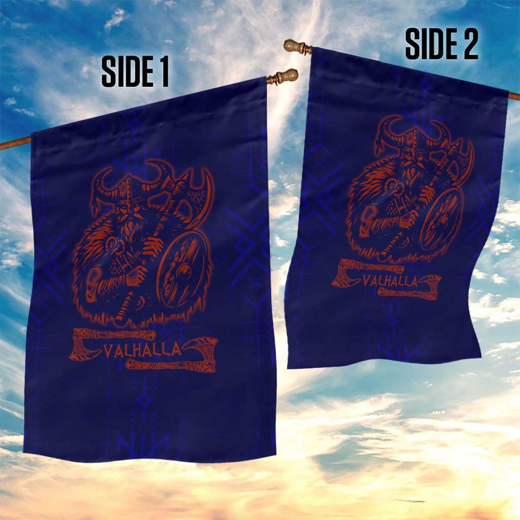 Valhalla Warrior Viking Garden Flag with Axes and Norse Symbols Norse Mythology Tribute - Wonder Print Shop