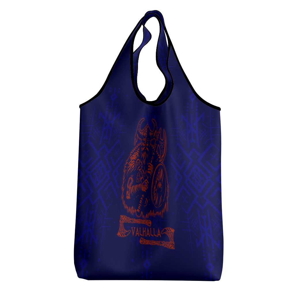 Valhalla Warrior Viking Grocery Bag with Axes and Norse Symbols Norse Mythology Tribute - Wonder Print Shop