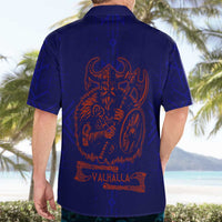Valhalla Warrior Viking Hawaiian Shirt with Axes and Norse Symbols Norse Mythology Tribute - Wonder Print Shop
