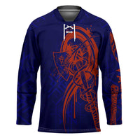 Valhalla Warrior Viking Hockey Jersey with Axes and Norse Symbols Norse Mythology Tribute - Wonder Print Shop