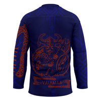 Valhalla Warrior Viking Hockey Jersey with Axes and Norse Symbols Norse Mythology Tribute - Wonder Print Shop