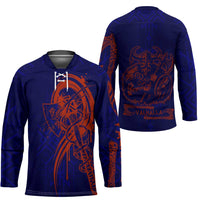 Valhalla Warrior Viking Hockey Jersey with Axes and Norse Symbols Norse Mythology Tribute - Wonder Print Shop