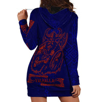 Valhalla Warrior Viking Hoodie Dress with Axes and Norse Symbols Norse Mythology Tribute - Wonder Print Shop