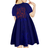 Valhalla Warrior Viking Kid Short Sleeve Dress with Axes and Norse Symbols Norse Mythology Tribute - Wonder Print Shop