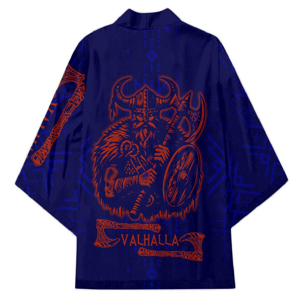 Valhalla Warrior Viking Kimono with Axes and Norse Symbols Norse Mythology Tribute - Wonder Print Shop
