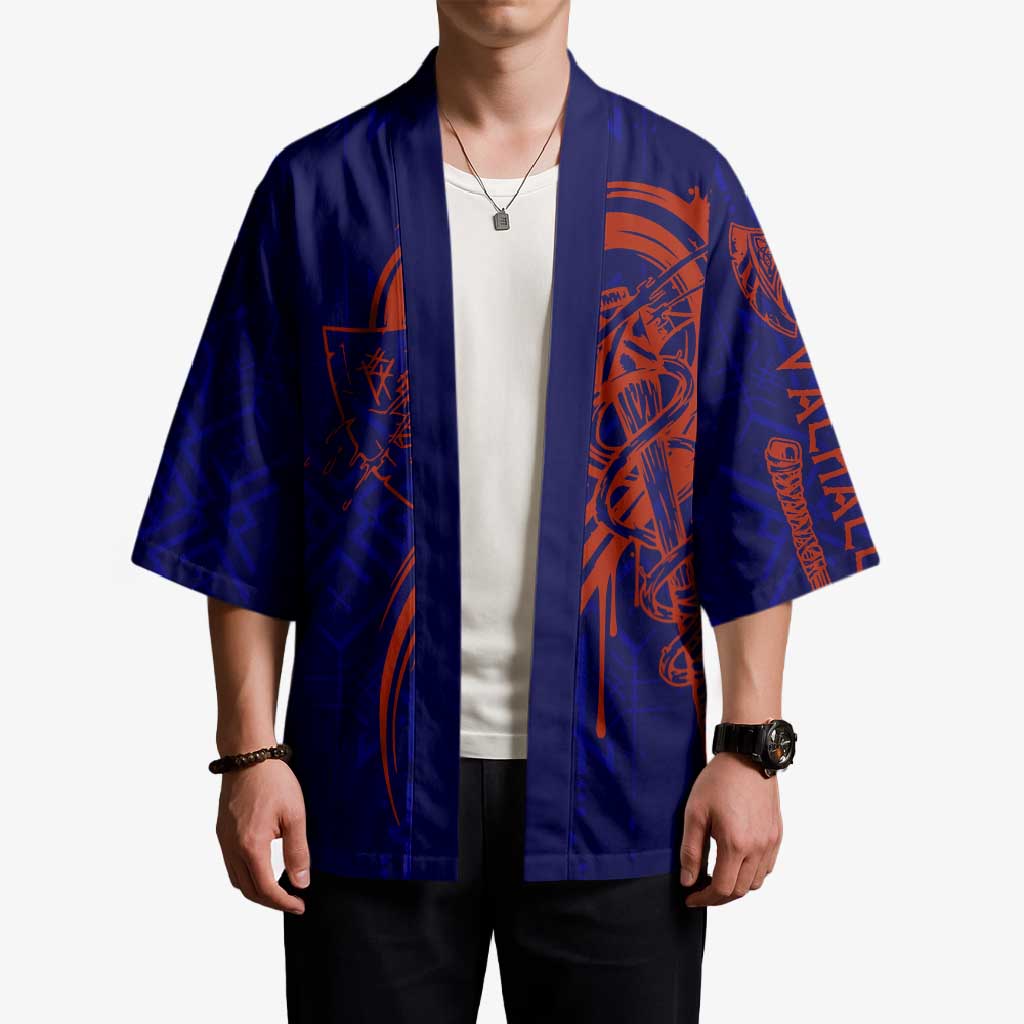 Valhalla Warrior Viking Kimono with Axes and Norse Symbols Norse Mythology Tribute - Wonder Print Shop