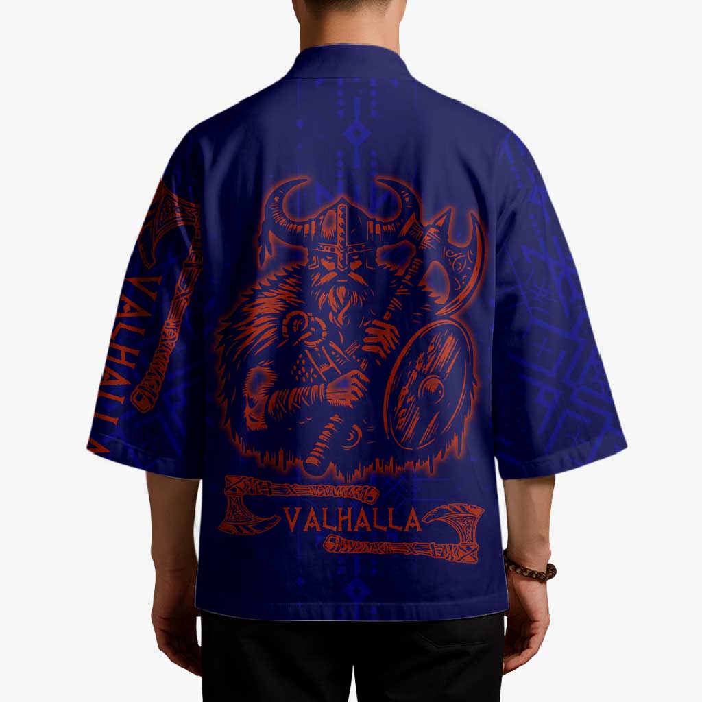 Valhalla Warrior Viking Kimono with Axes and Norse Symbols Norse Mythology Tribute - Wonder Print Shop