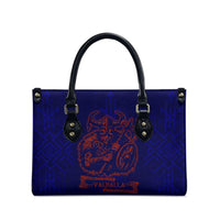 Valhalla Warrior Viking Leather Bag with Axes and Norse Symbols Norse Mythology Tribute - Wonder Print Shop