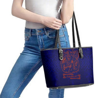 Valhalla Warrior Viking Leather Tote Bag with Axes and Norse Symbols Norse Mythology Tribute - Wonder Print Shop