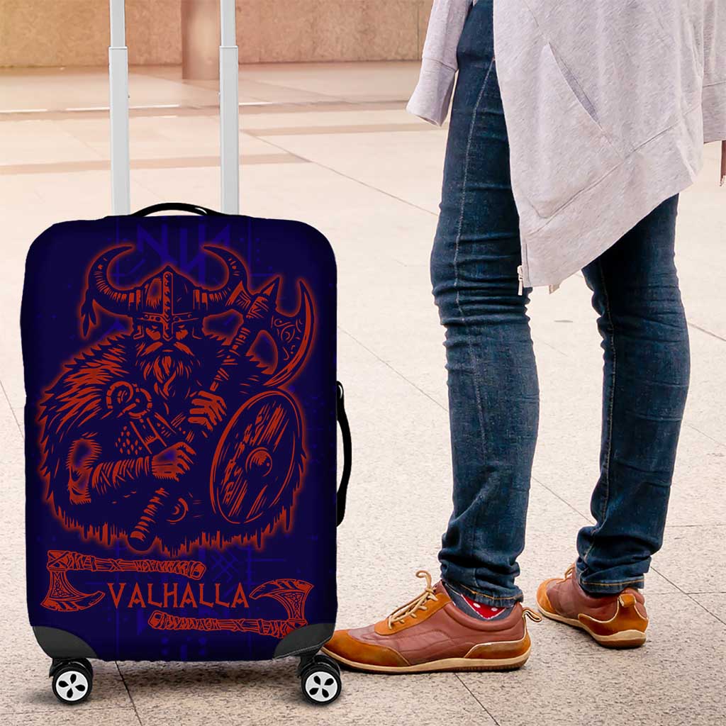 Valhalla Warrior Viking Luggage Cover with Axes and Norse Symbols Norse Mythology Tribute - Wonder Print Shop