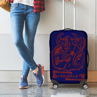 Valhalla Warrior Viking Luggage Cover with Axes and Norse Symbols Norse Mythology Tribute - Wonder Print Shop
