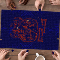 Valhalla Warrior Viking Puzzle with Axes and Norse Symbols Norse Mythology Tribute - Wonder Print Shop