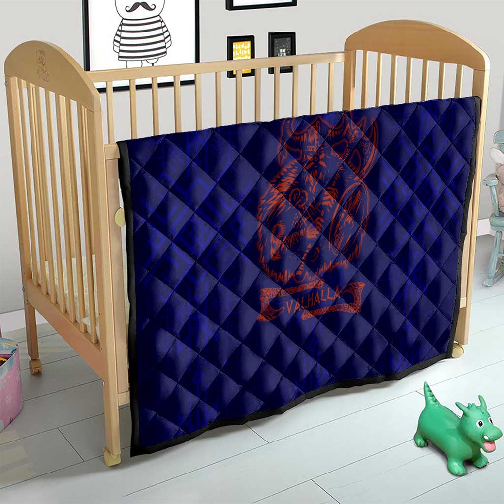 Valhalla Warrior Viking Quilt with Axes and Norse Symbols Norse Mythology Tribute - Wonder Print Shop