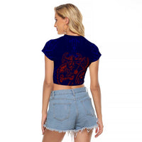 Valhalla Warrior Viking Raglan Cropped T Shirt with Axes and Norse Symbols Norse Mythology Tribute - Wonder Print Shop