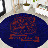 Valhalla Warrior Viking Round Carpet with Axes and Norse Symbols Norse Mythology Tribute - Wonder Print Shop
