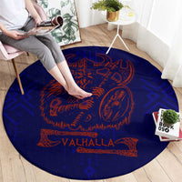 Valhalla Warrior Viking Round Carpet with Axes and Norse Symbols Norse Mythology Tribute - Wonder Print Shop