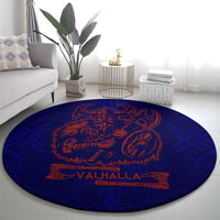 Valhalla Warrior Viking Round Carpet with Axes and Norse Symbols Norse Mythology Tribute - Wonder Print Shop