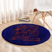 Valhalla Warrior Viking Round Carpet with Axes and Norse Symbols Norse Mythology Tribute - Wonder Print Shop