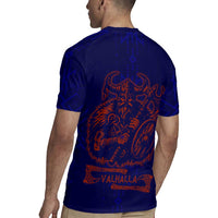 Valhalla Warrior Viking Rugby Jersey with Axes and Norse Symbols Norse Mythology Tribute - Wonder Print Shop