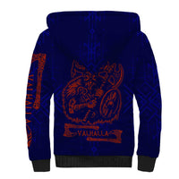 Valhalla Warrior Viking Sherpa Hoodie with Axes and Norse Symbols Norse Mythology Tribute - Wonder Print Shop