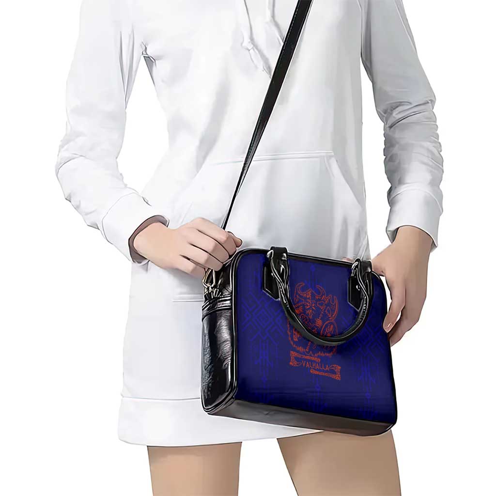 Valhalla Warrior Viking Shoulder Handbag with Axes and Norse Symbols Norse Mythology Tribute - Wonder Print Shop