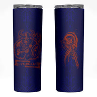 Valhalla Warrior Viking Skinny Tumbler with Axes and Norse Symbols Norse Mythology Tribute - Wonder Print Shop
