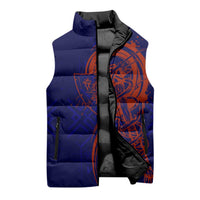 Valhalla Warrior Viking Sleeveless Puffer Jacket with Axes and Norse Symbols Norse Mythology Tribute - Wonder Print Shop