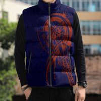 Valhalla Warrior Viking Sleeveless Puffer Jacket with Axes and Norse Symbols Norse Mythology Tribute - Wonder Print Shop