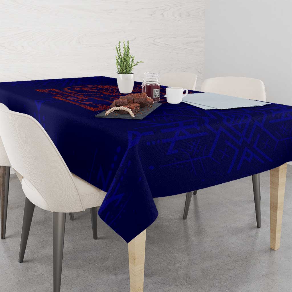 Valhalla Warrior Viking Tablecloth with Axes and Norse Symbols Norse Mythology Tribute - Wonder Print Shop
