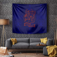 Valhalla Warrior Viking Tapestry with Axes and Norse Symbols Norse Mythology Tribute - Wonder Print Shop