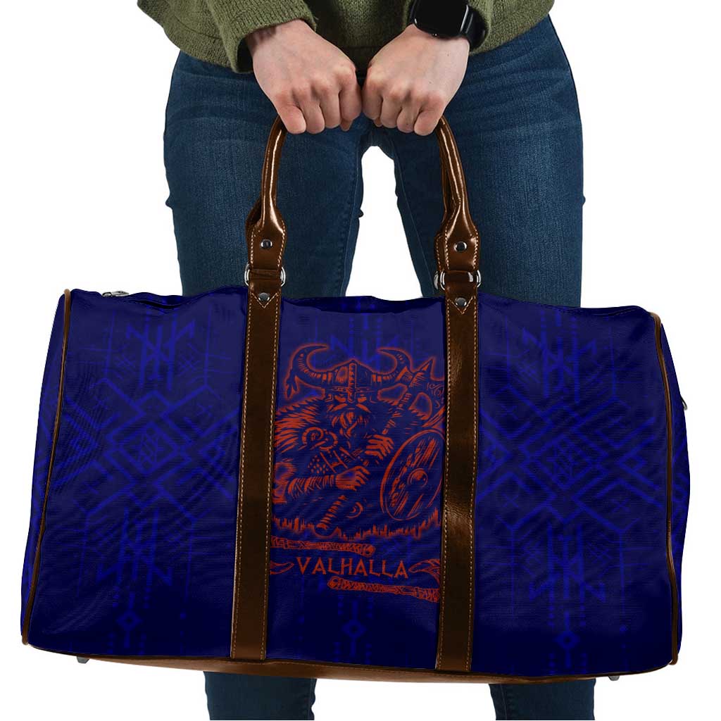 Valhalla Warrior Viking Travel Bag with Axes and Norse Symbols Norse Mythology Tribute - Wonder Print Shop