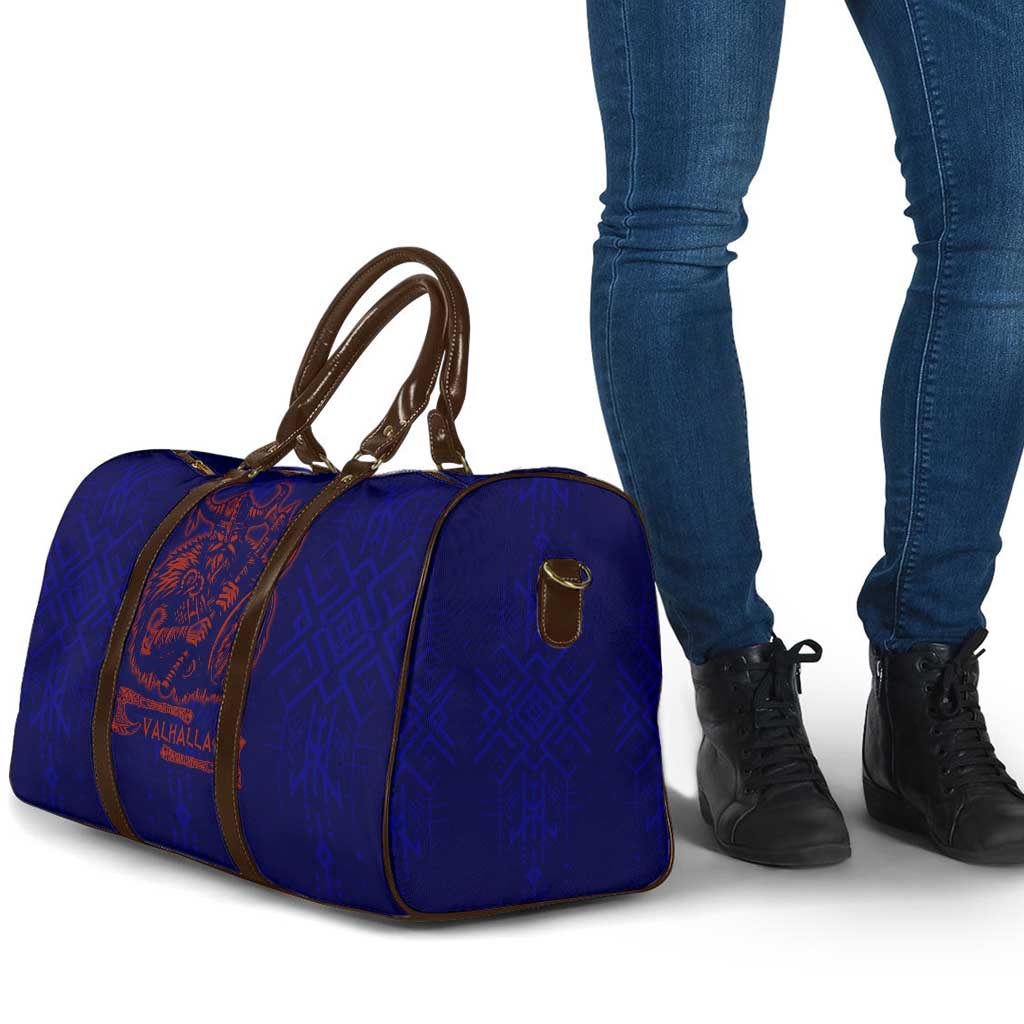 Valhalla Warrior Viking Travel Bag with Axes and Norse Symbols Norse Mythology Tribute - Wonder Print Shop