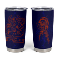 Valhalla Warrior Viking Tumbler Cup with Axes and Norse Symbols Norse Mythology Tribute - Wonder Print Shop