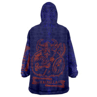 Valhalla Warrior Viking Wearable Blanket Hoodie with Axes and Norse Symbols Norse Mythology Tribute - Wonder Print Shop