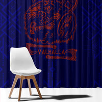 Valhalla Warrior Viking Window Curtain with Axes and Norse Symbols Norse Mythology Tribute - Wonder Print Shop