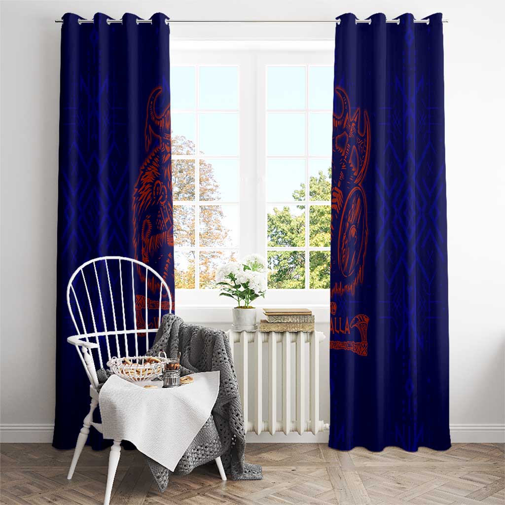 Valhalla Warrior Viking Window Curtain with Axes and Norse Symbols Norse Mythology Tribute - Wonder Print Shop