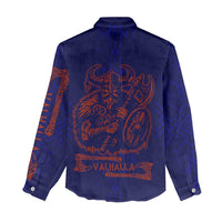 Valhalla Warrior Viking Women Casual Shirt with Axes and Norse Symbols Norse Mythology Tribute - Wonder Print Shop