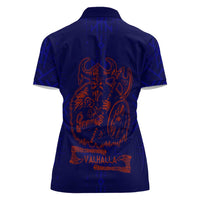 Valhalla Warrior Viking Women Polo Shirt with Axes and Norse Symbols Norse Mythology Tribute - Wonder Print Shop
