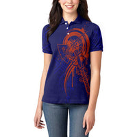 Valhalla Warrior Viking Women Polo Shirt with Axes and Norse Symbols Norse Mythology Tribute - Wonder Print Shop